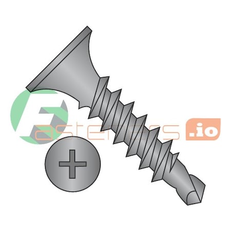 #8 x 4" Self-Drilling Drywall Screws/Phillips/Bugle Head/Steel/Black Phos (Carton: 1,000 pcs)